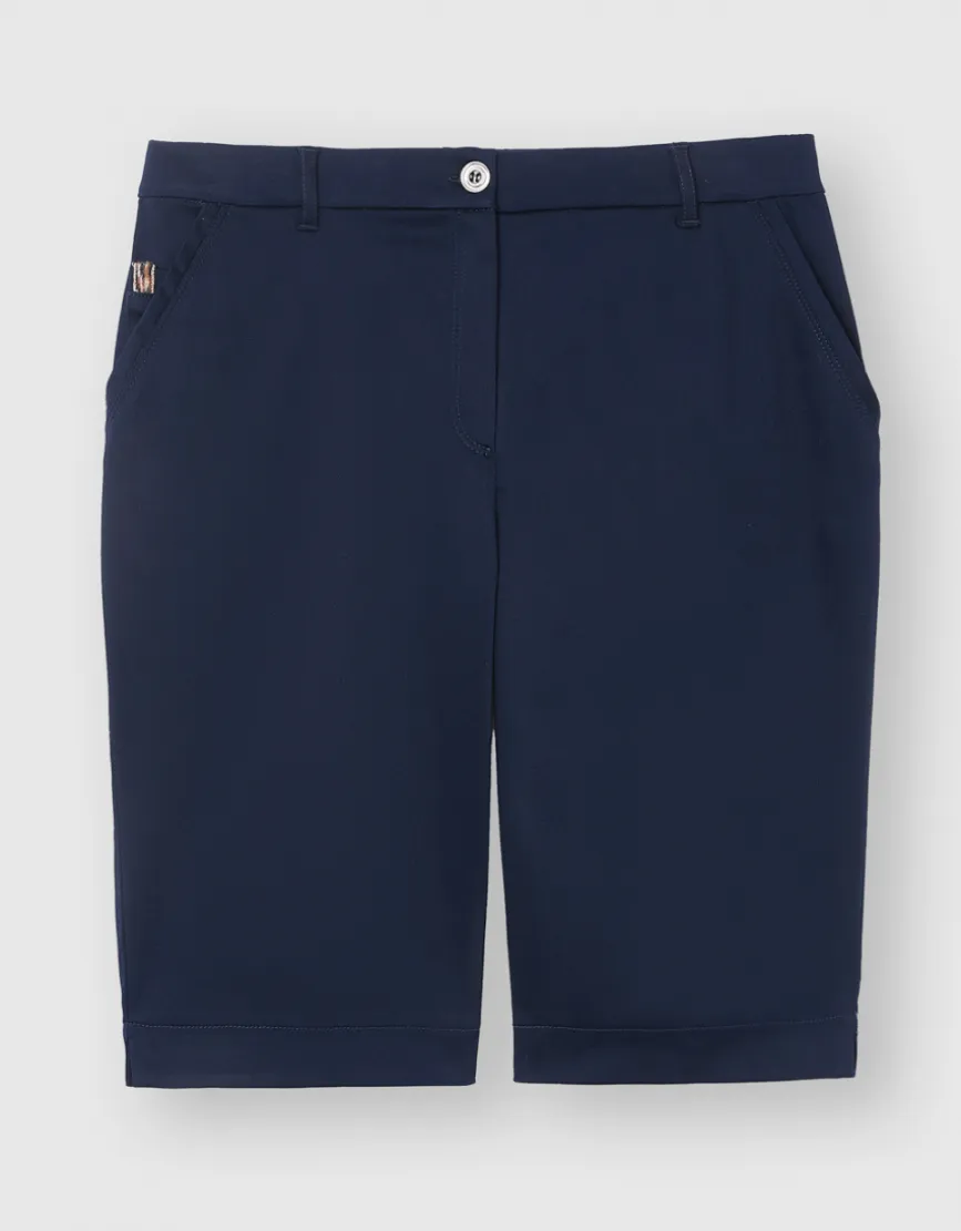 Bermuda coton bleu marine