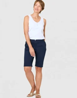 Bermuda coton bleu marine