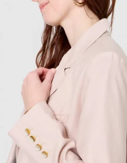 Blazer long crêpe beige