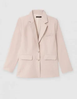 Blazer long crêpe beige