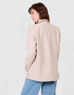 Blazer long crêpe beige