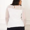 Blouse chic bi-matière