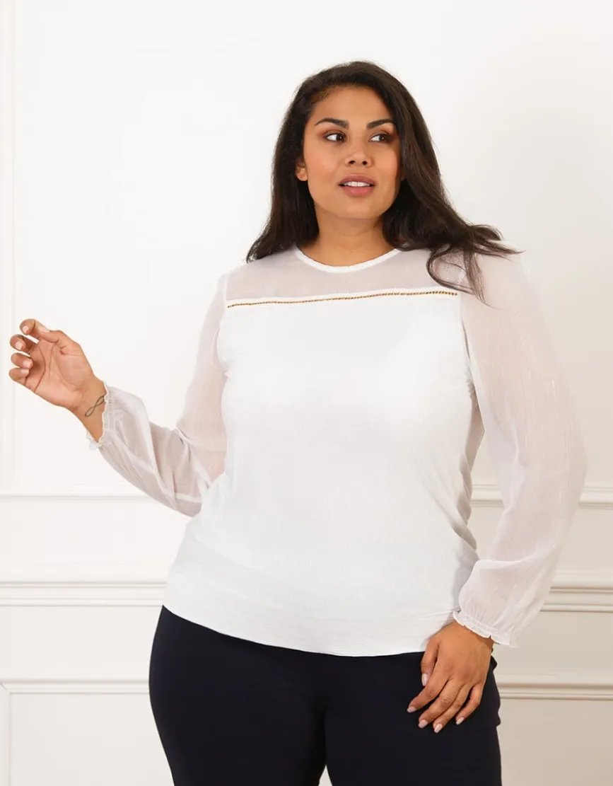 Blouse chic bi-matière