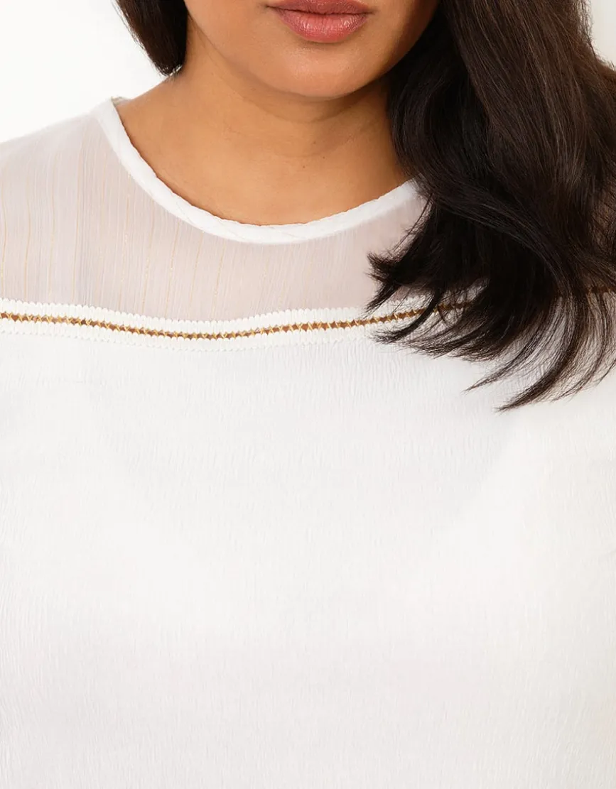 Blouse chic bi-matière