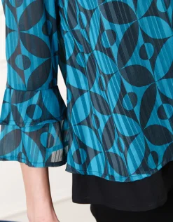 Blouse chic motif bleu