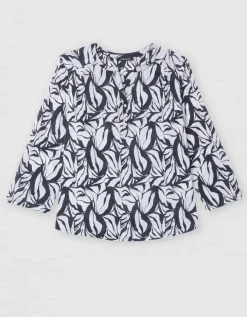 Blouse coton motif marine
