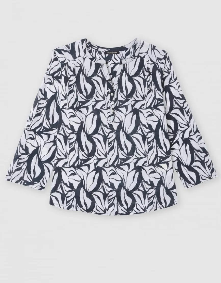 Blouse coton motif marine