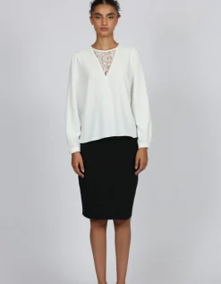 Blouse dentelle blanc