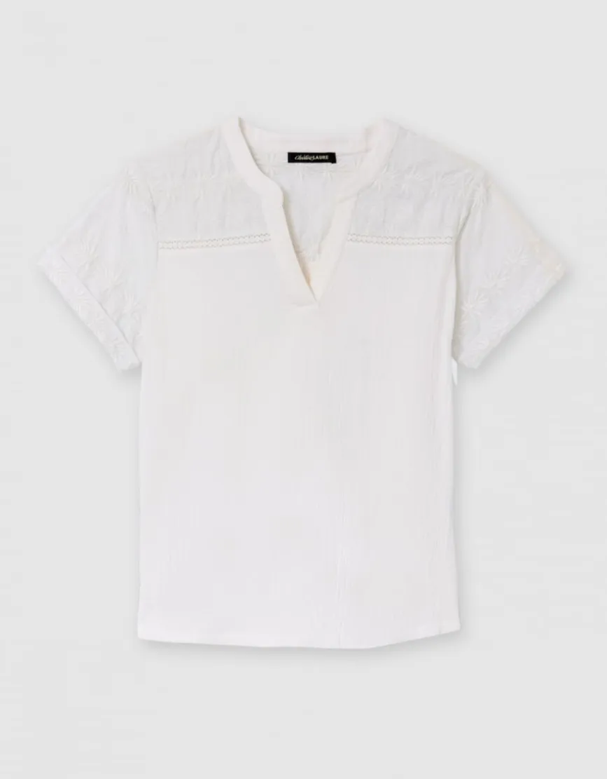 Blouse gaze coton blanc