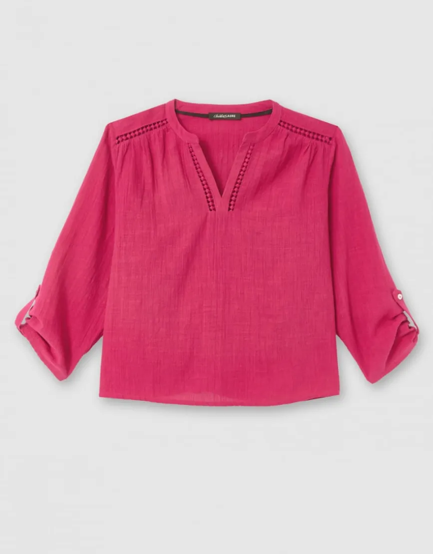Blouse légère coton rose