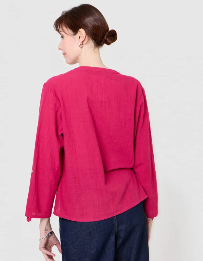 Blouse légère coton rose