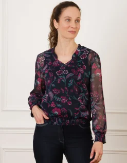 Blouse motif floral rose