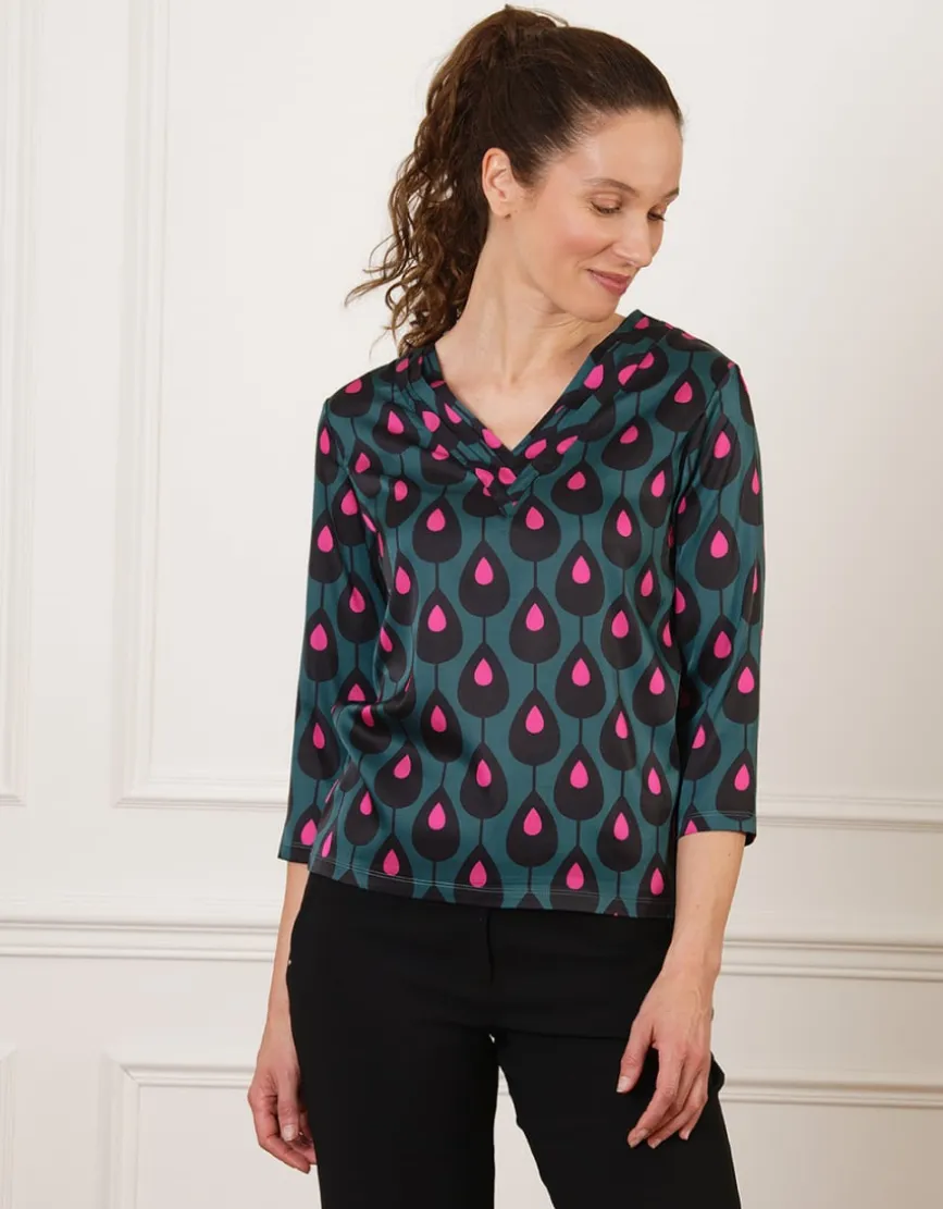 Blouse vert foncé motif