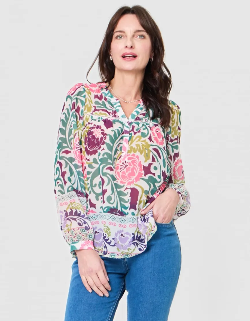 Blouse voile motif floral