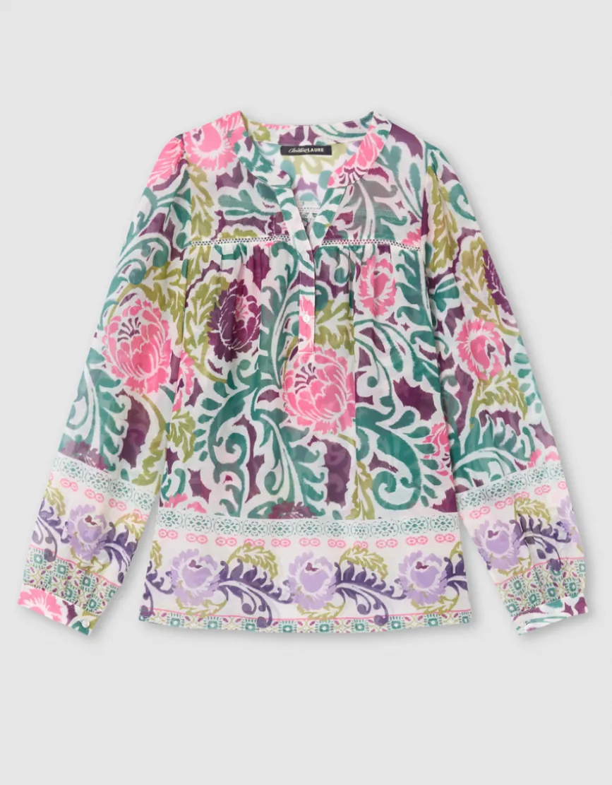 Blouse voile motif floral