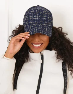 Casquette tweed marine