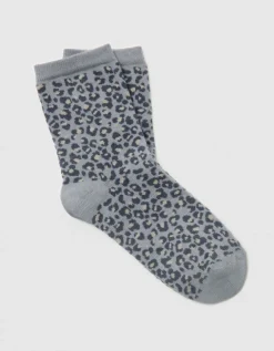 Chaussettes léopard gris