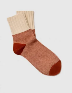 Chaussettes rayure brun
