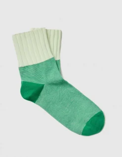 Chaussettes rayure vert
