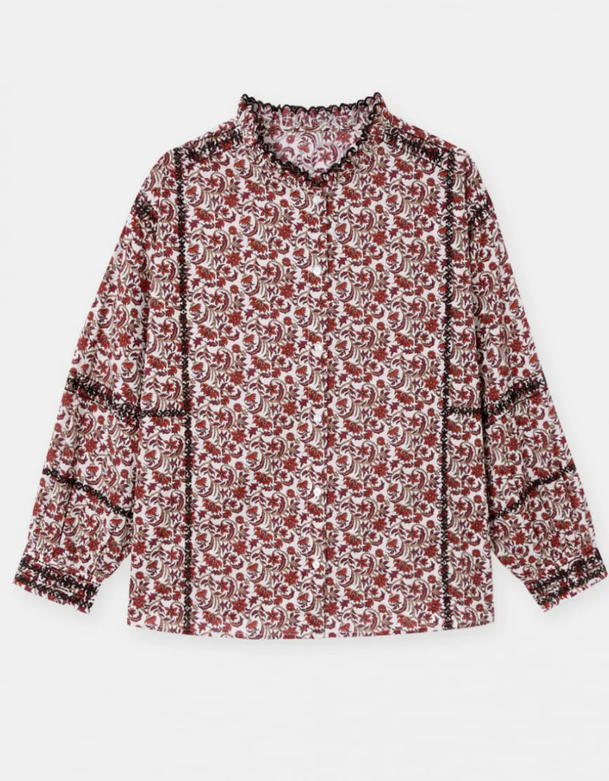 Chemisier imprimé rouge