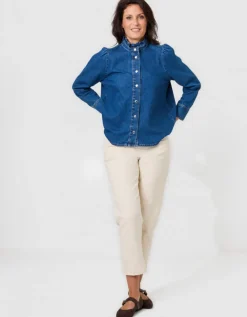 Chemisier jean coton bleu