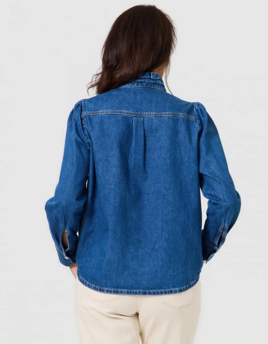 Chemisier jean coton bleu