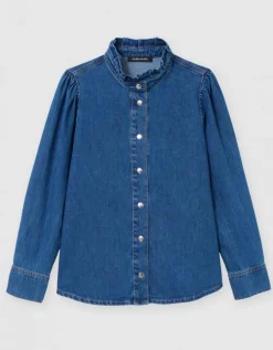 Chemisier jean coton bleu