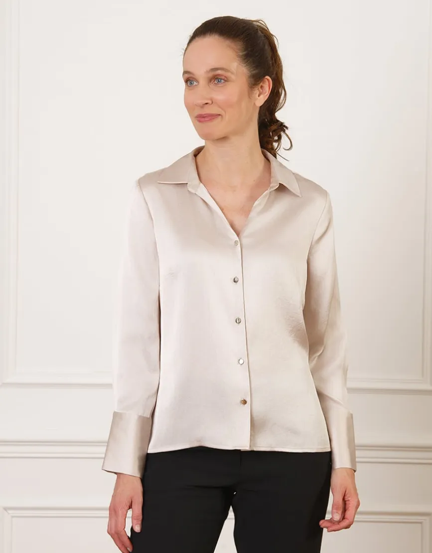 Chemisier satiné beige