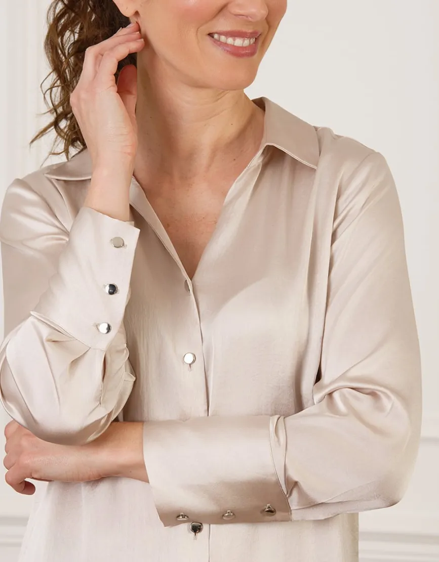 Chemisier satiné beige