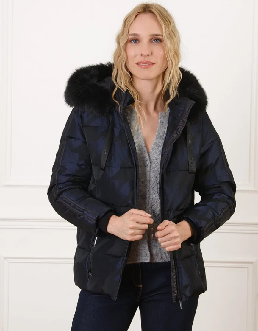 Doudoune marine motif