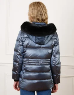 Doudoune satinée bleu