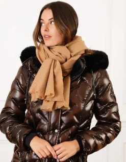 Echarpe beige paillettes