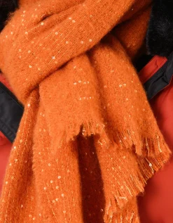 Echarpe orange sequins