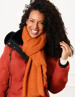 Echarpe orange sequins