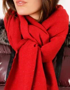 Echarpe rouge paillettes