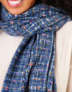 Echarpe tweed bleu