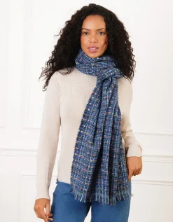 Echarpe tweed bleu
