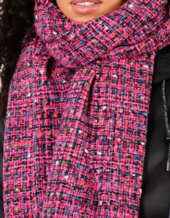 Echarpe tweed fuchsia