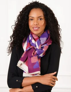 Foulard fleuri violet