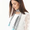 Foulard imprimé turquoise