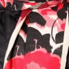 Foulard laine rouge fleur