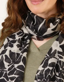 Foulard noir motif fleur