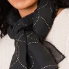 Foulard noir pois doré