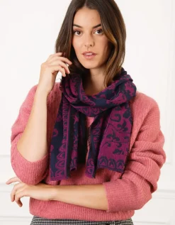 Foulard rose en laine
