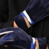 Gants doux bleu fantaisie