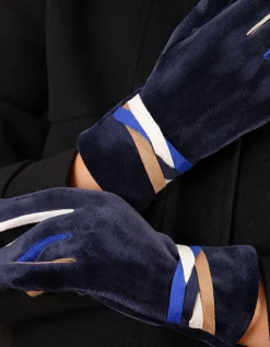 Gants doux bleu fantaisie