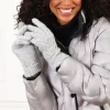 Gants maille gris clair