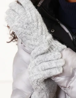 Gants maille gris clair