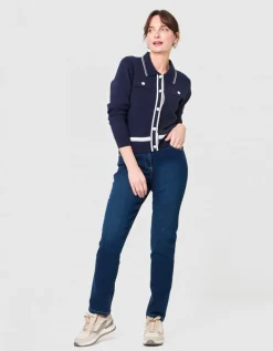 Gilet boutons bleu marine