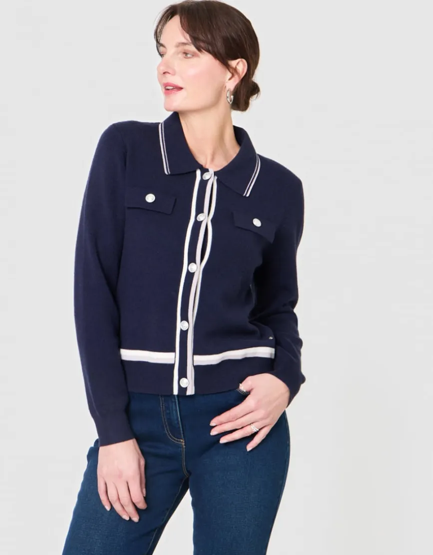 Gilet boutons bleu marine